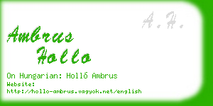 ambrus hollo business card