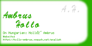 ambrus hollo business card